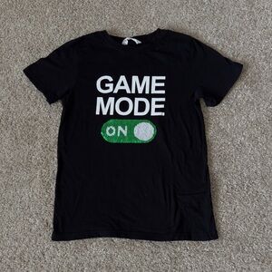 H&M Boys black short sleeve tshirt game on game off tee size 10-12 years